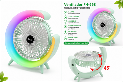 Mini Ventilador RGB - XP 990